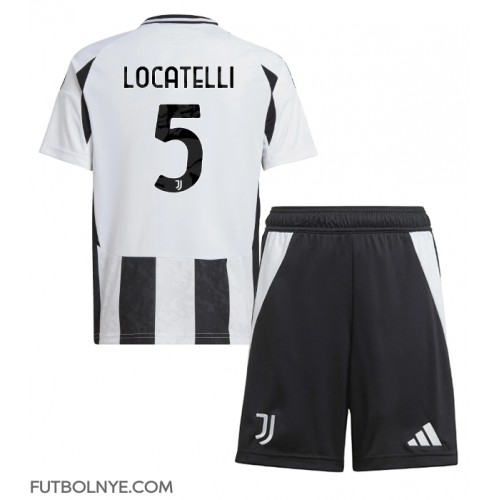 Camiseta Juventus Manuel Locatelli #5 Primera Equipación para niños 2024-25 manga corta (+ pantalones cortos)